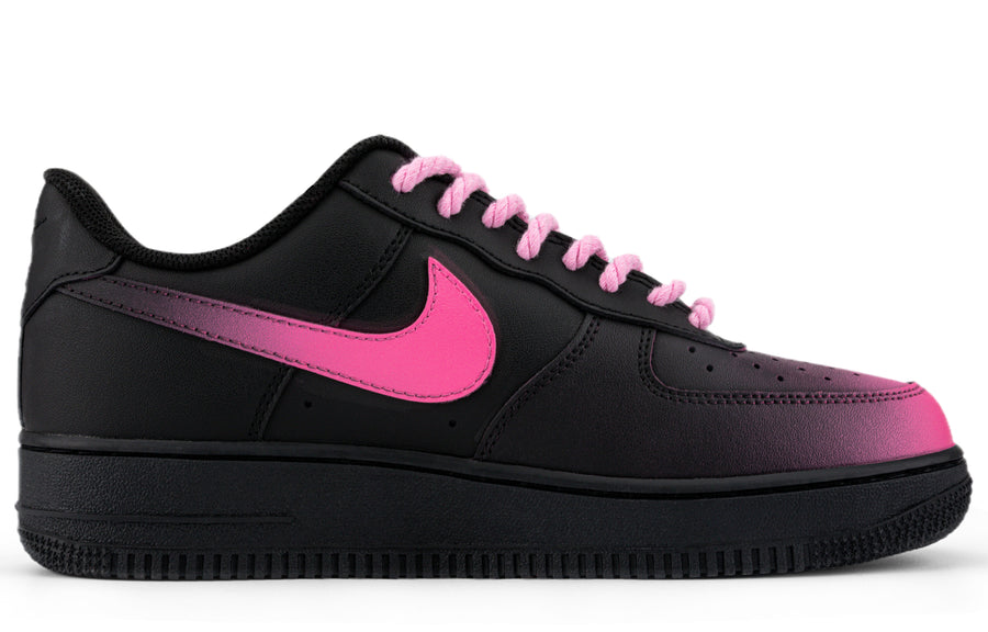 Custom Air Force 1 Pink Black Gradient Thunder Lightning