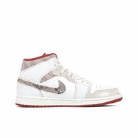 Custom Air Jordan 1 White Grey Red Snake High