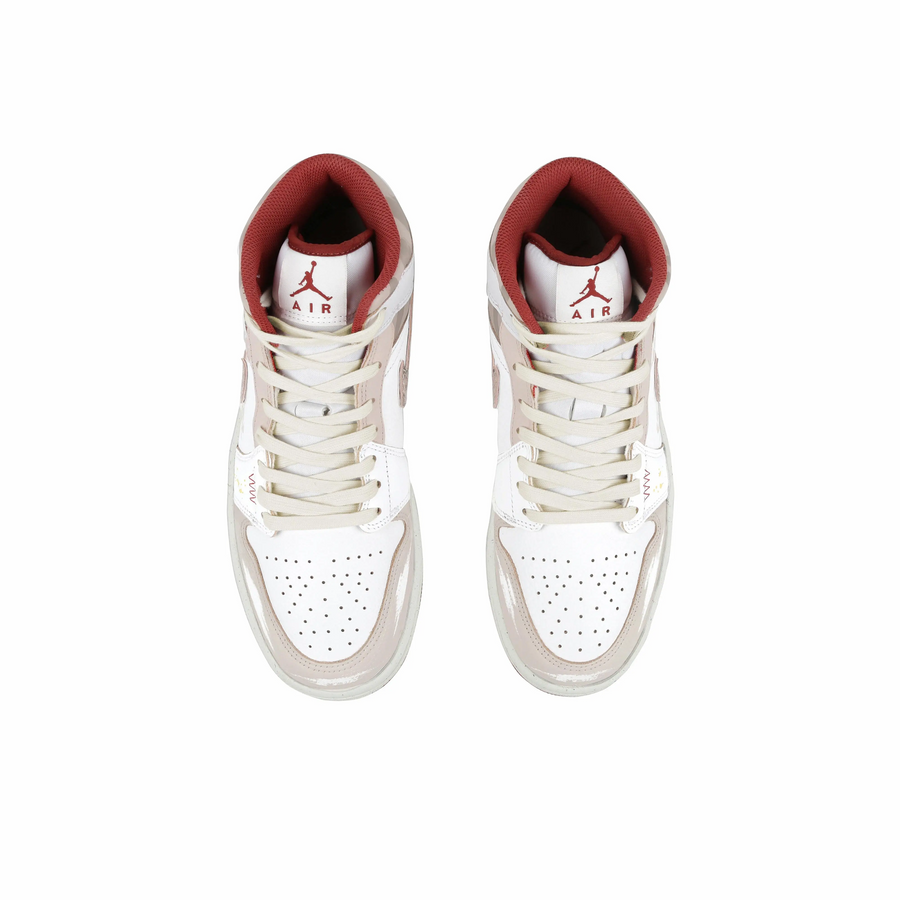 Custom Air Jordan 1 White Grey Red Snake High