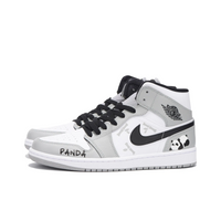 Custom Air Jordan 1 Grey Black White Panda Cartoon