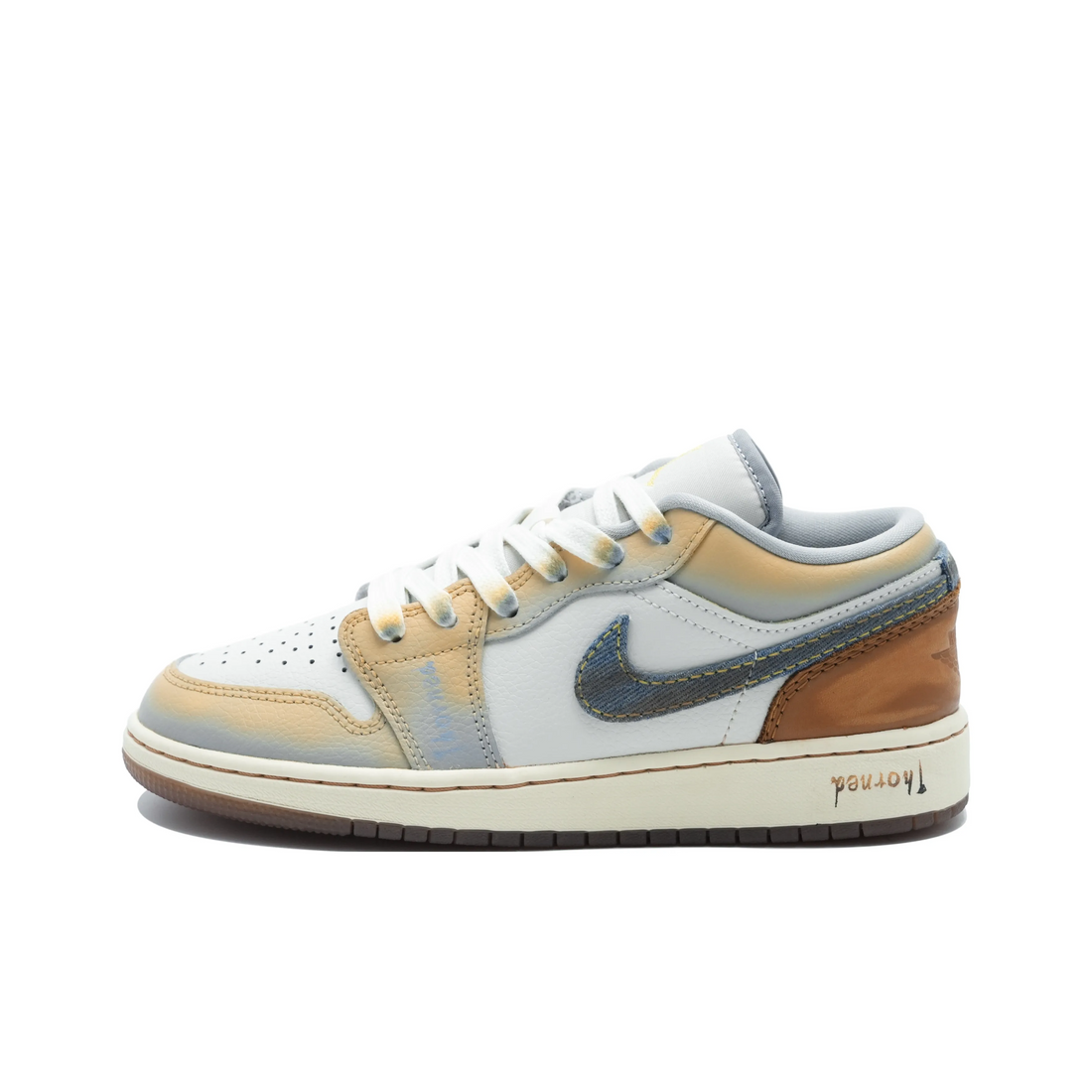 Custom Air Jordan 1 Gray Brown Gradient Retro Style Low