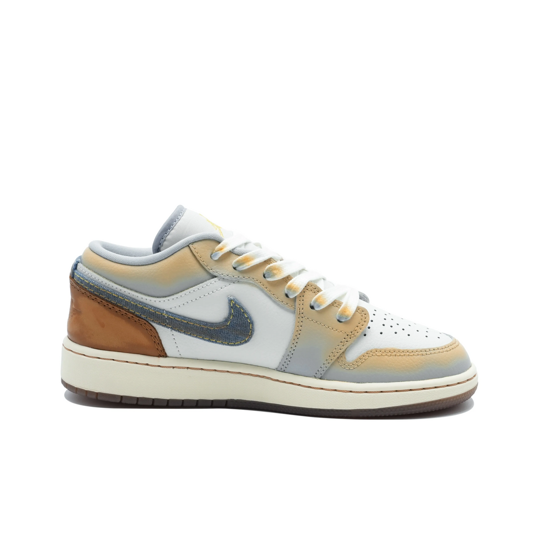 Custom Air Jordan 1 Gray Brown Gradient Retro Style Low