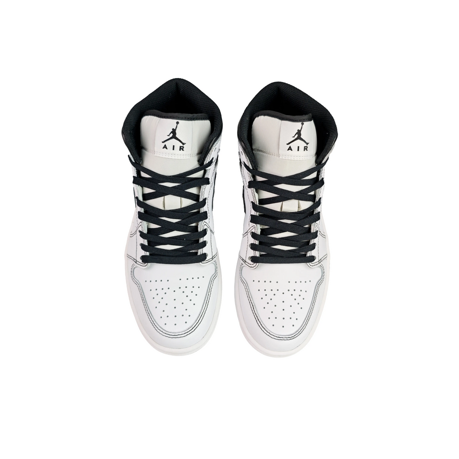 Custom Air Jordan 1 White Black Stitching High