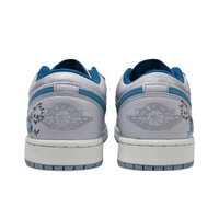 Custom Air Jordan 1 Blue Grey Graffiti Low