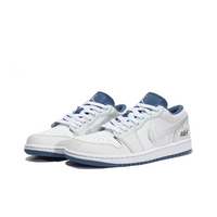 Custom Air Jordan 1 White Grey Blue Low