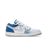 Custom Air Jordan 1 Light And Dark Blue White Snowflakes Antlers Doodles