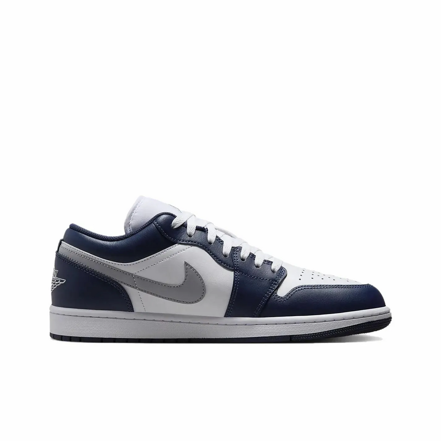 Custom Air Jordan 1 Dark Blue White Grey Low