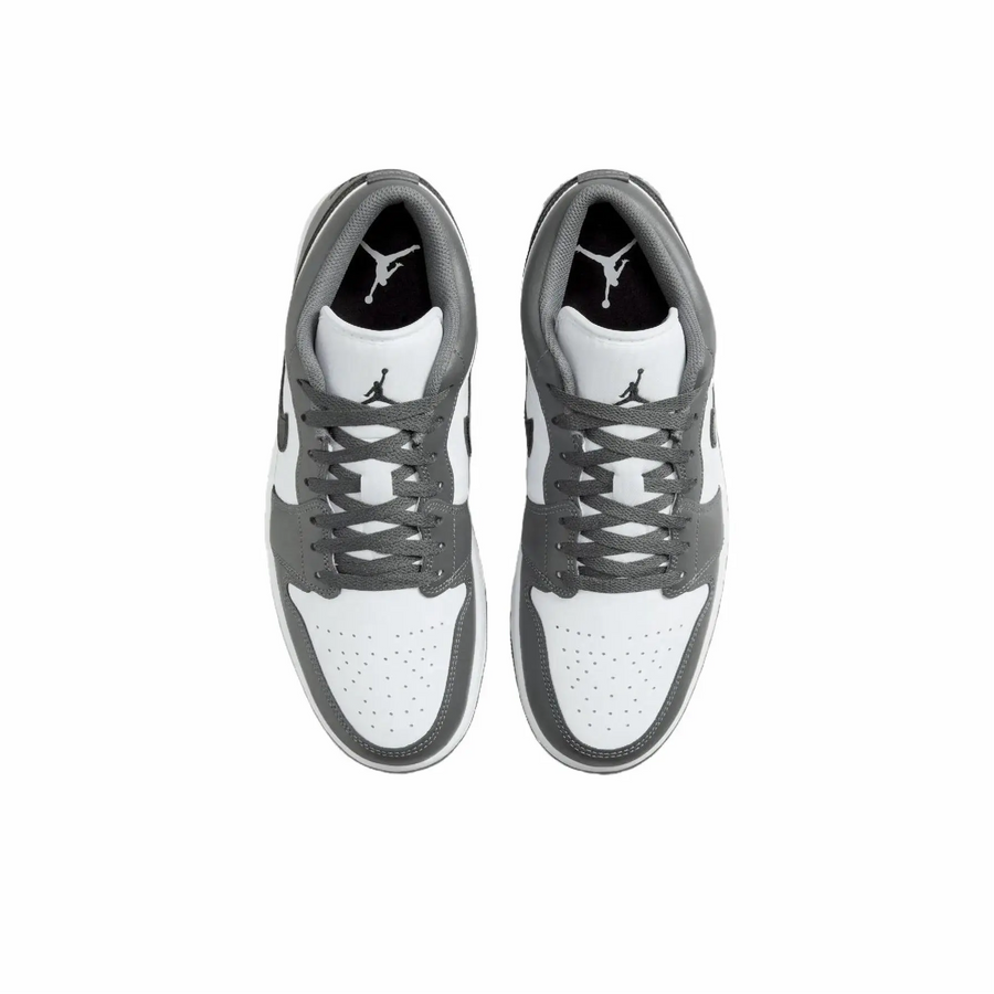 Custom Air Jordan 1 Grey White Black Swoosh Low