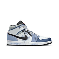 Custom Air Jordan 1 Grey-blue Black White Snake High