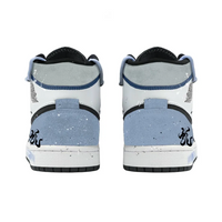 Custom Air Jordan 1 Grey-blue Black White Snake High