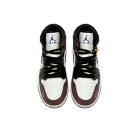 Custom Air Jordan 1 Dark Red Black Gold Dark Pattern