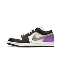 Custom Air Jordan 1 Black Purple Grey Low