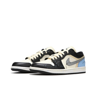 Custom Air Jordan 1 Black Blue Grey Low