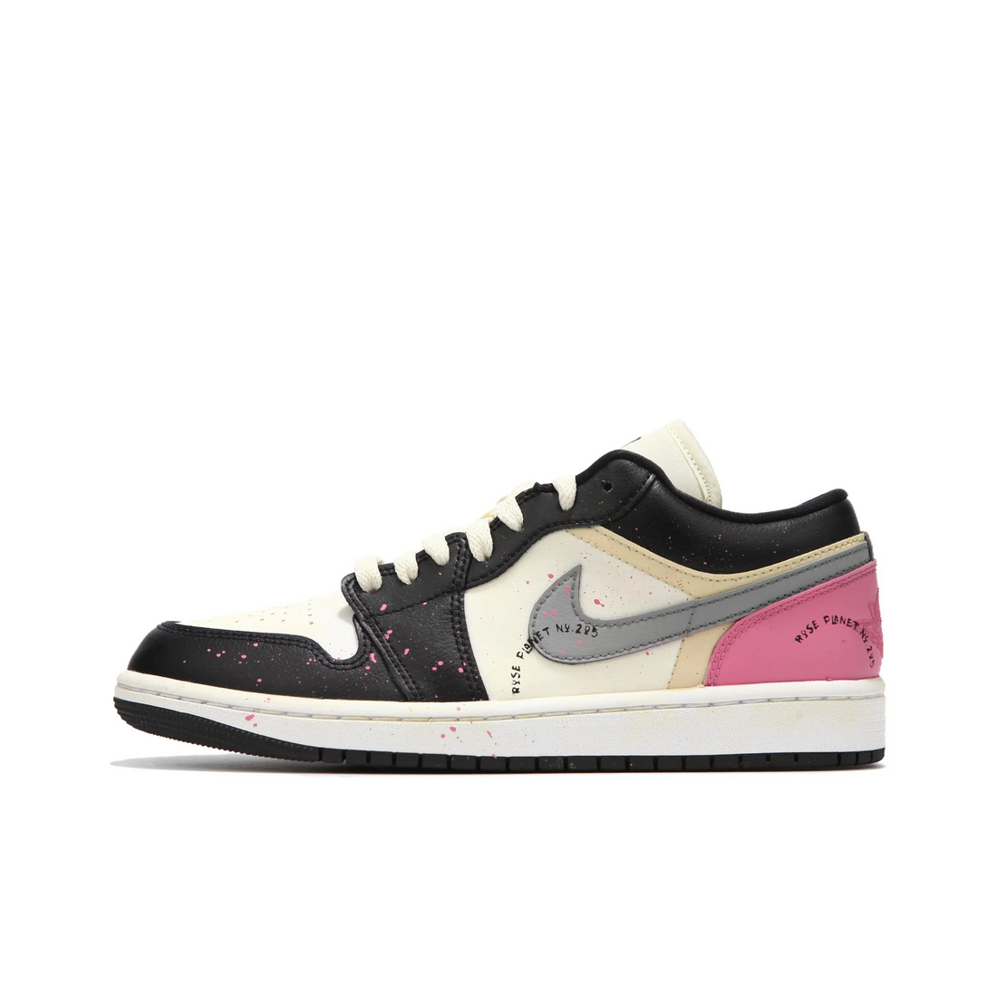 Custom Air Jordan 1 Black Barbie Pink Grey Low