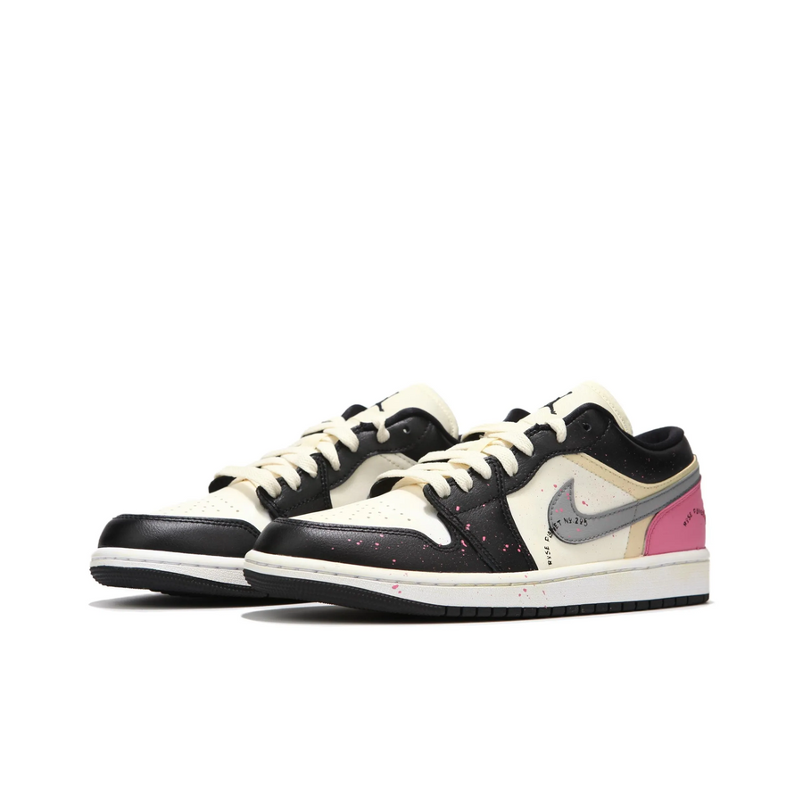 Custom Air Jordan 1 Black Barbie Pink Grey Low