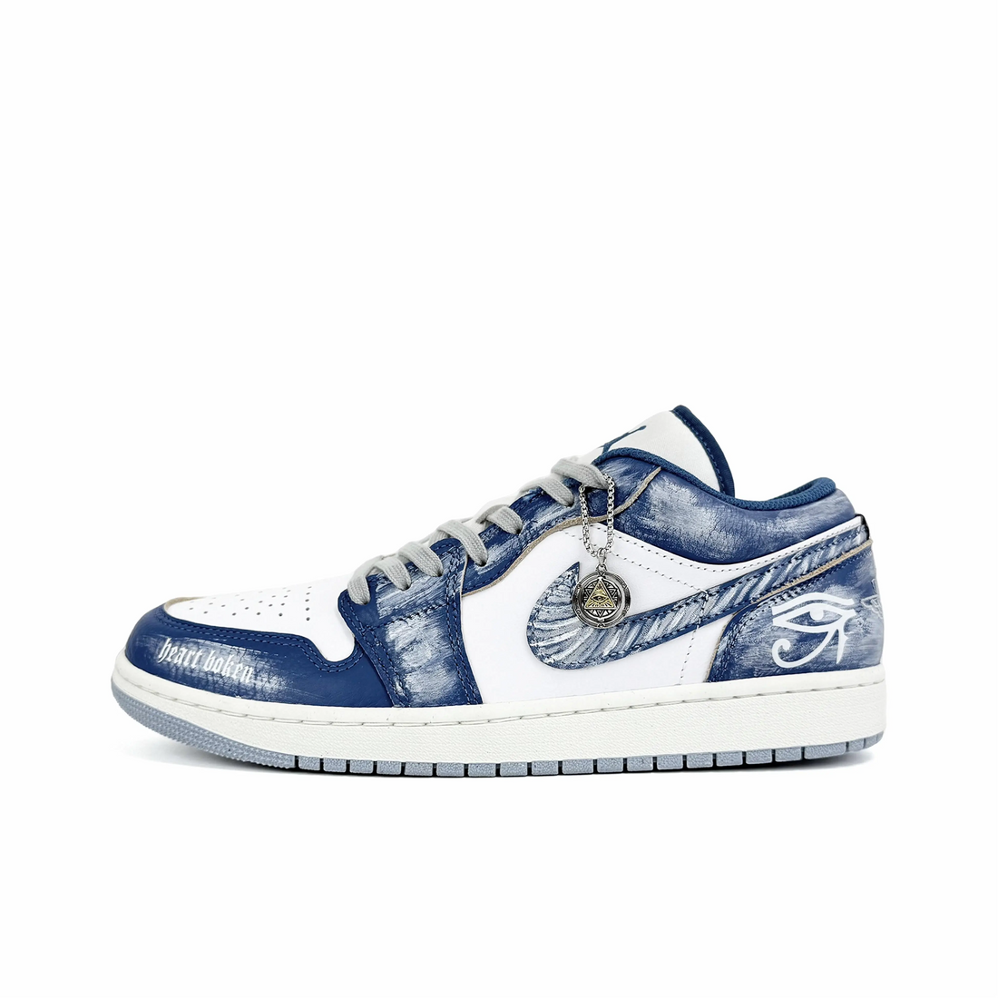 Custom Air Jordan 1 Blue White Graffiti Low