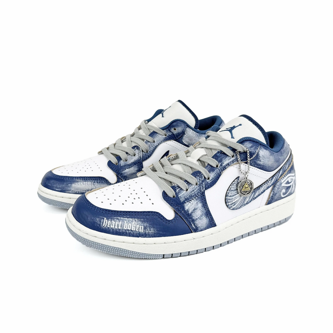 Custom Air Jordan 1 Blue White Graffiti Low