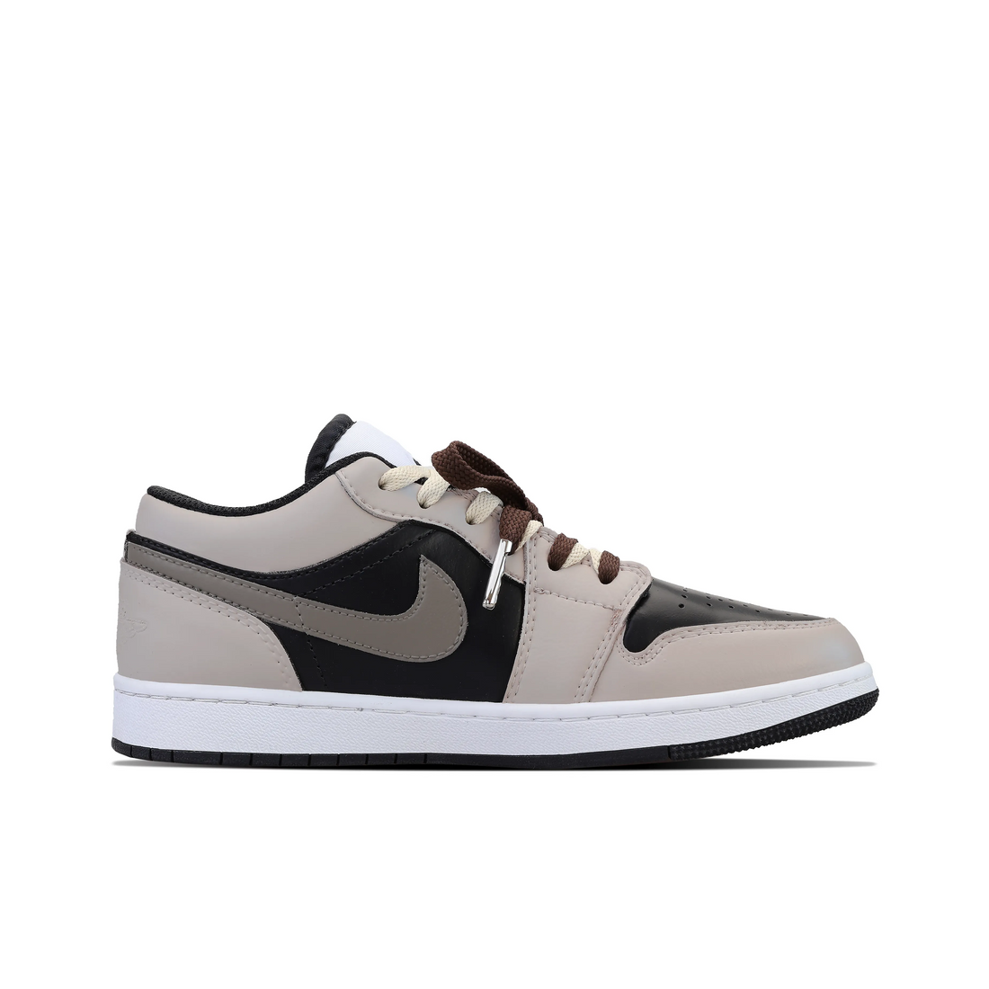 Custom Air Jordan 1 Milky Brown Black Grey Low