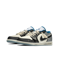 Custom Air Jordan 1 Grey Black Snake Scales Low