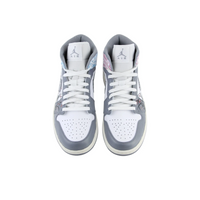 Custom Air Jordan 1 Grey Pink Blue Black Hand Drawn Orchid