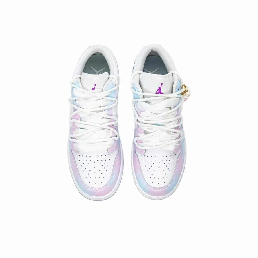 Custom Air Jordan 1 Pink Blue Gradient Colorful Jelly Swoosh Low