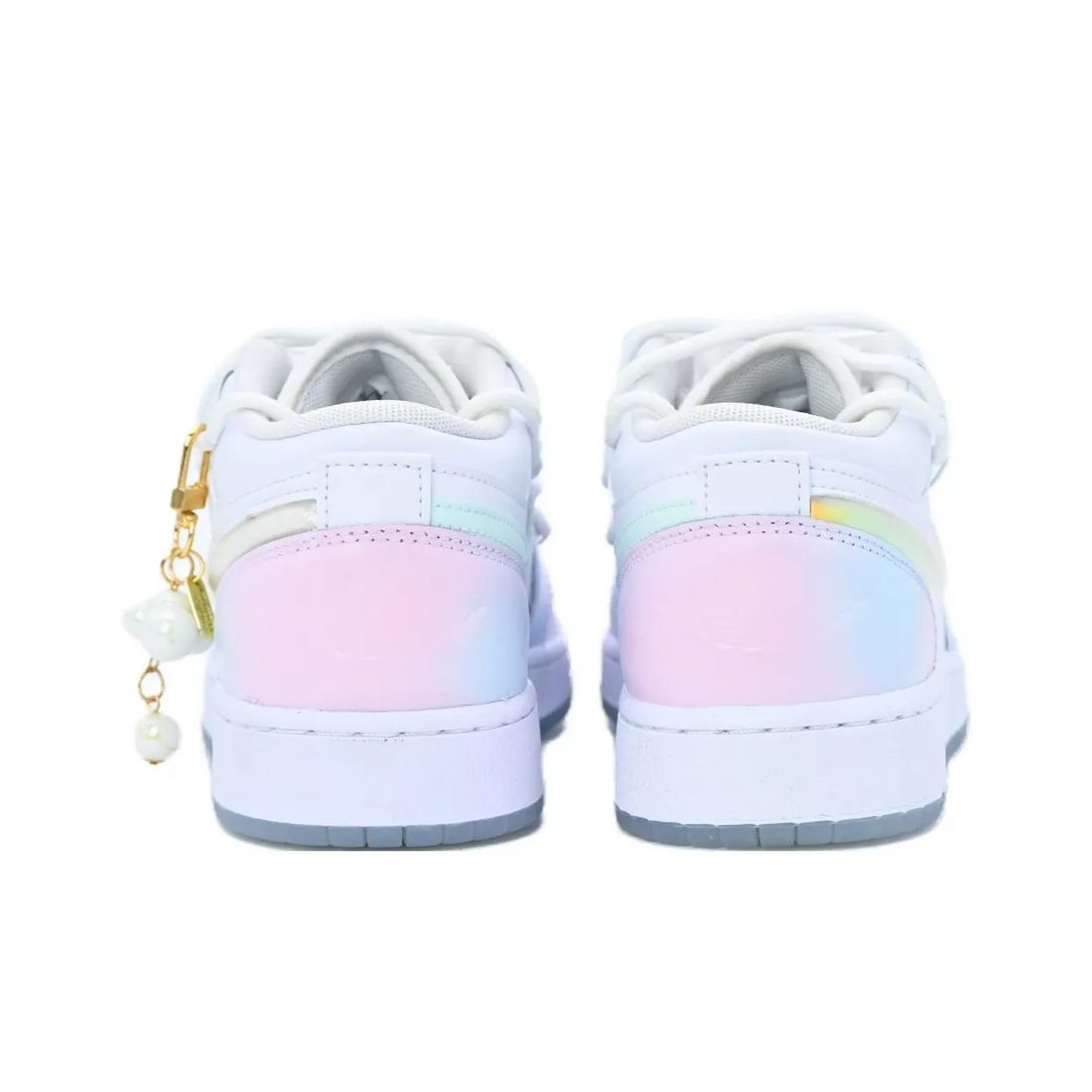 Custom Air Jordan 1 Pink Blue Gradient Colorful Jelly Swoosh Low