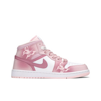 Custom Air Jordan 1 Pink White Butterflies