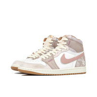 Custom Air Jordan 1 Light Brown White Pink Snake Scales