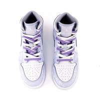 Custom Air Jordan 1 Pale Blue Purple White Floral Print