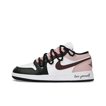 Custom Air Jordan 1 Black White Pink Chocolate Low