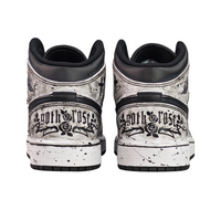 Custom Air Jordan 1 Grey Black Graffiti Crosses High