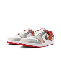 Custom Air Jordan 1 Grey Black Red Snake Scales Low