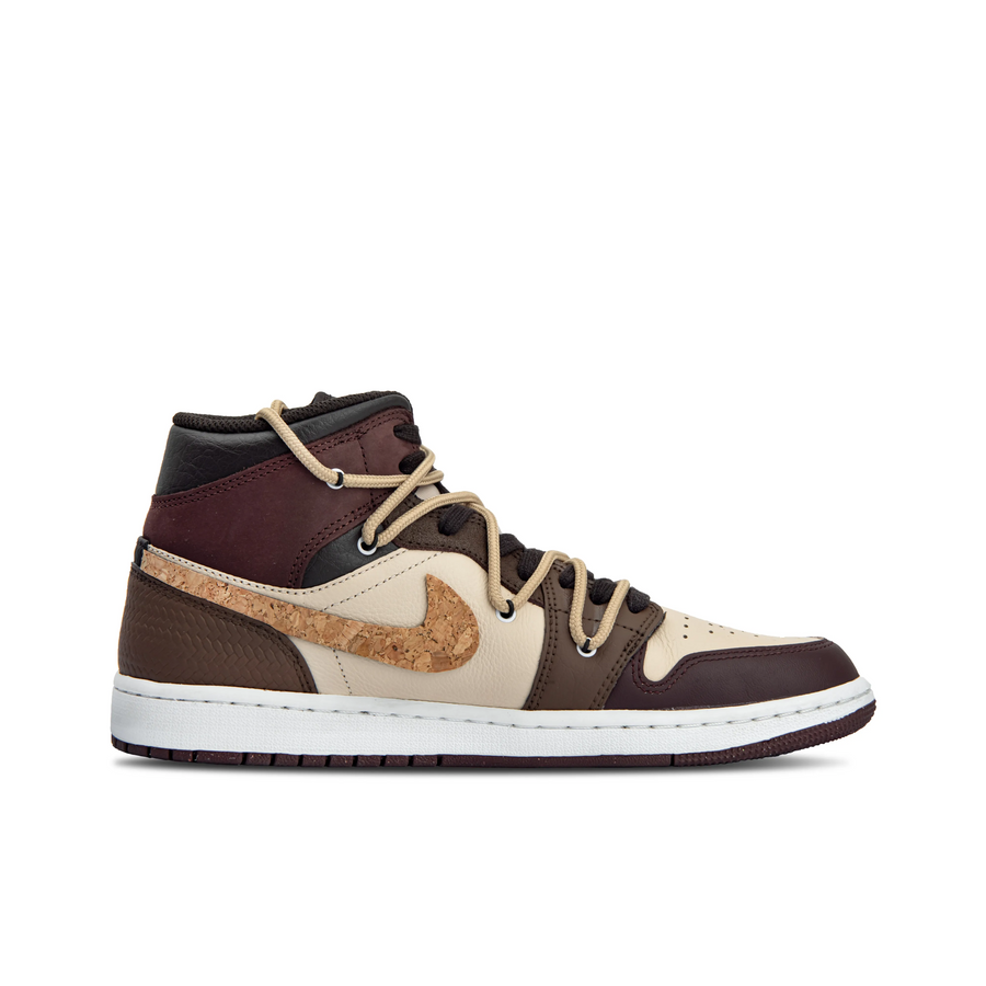 Custom Air Jordan 1 Chocolate Khaki Log Swoosh