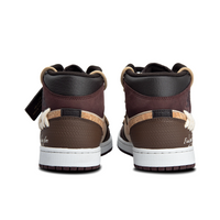 Custom Air Jordan 1 Chocolate Khaki Log Swoosh