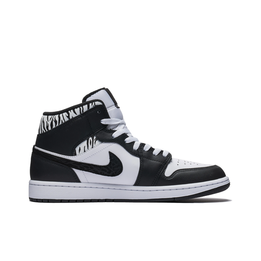 Custom Air Jordan 1 Black White Tiger Texture