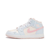 Custom Air Jordan 1 Light Beige Blue Pink