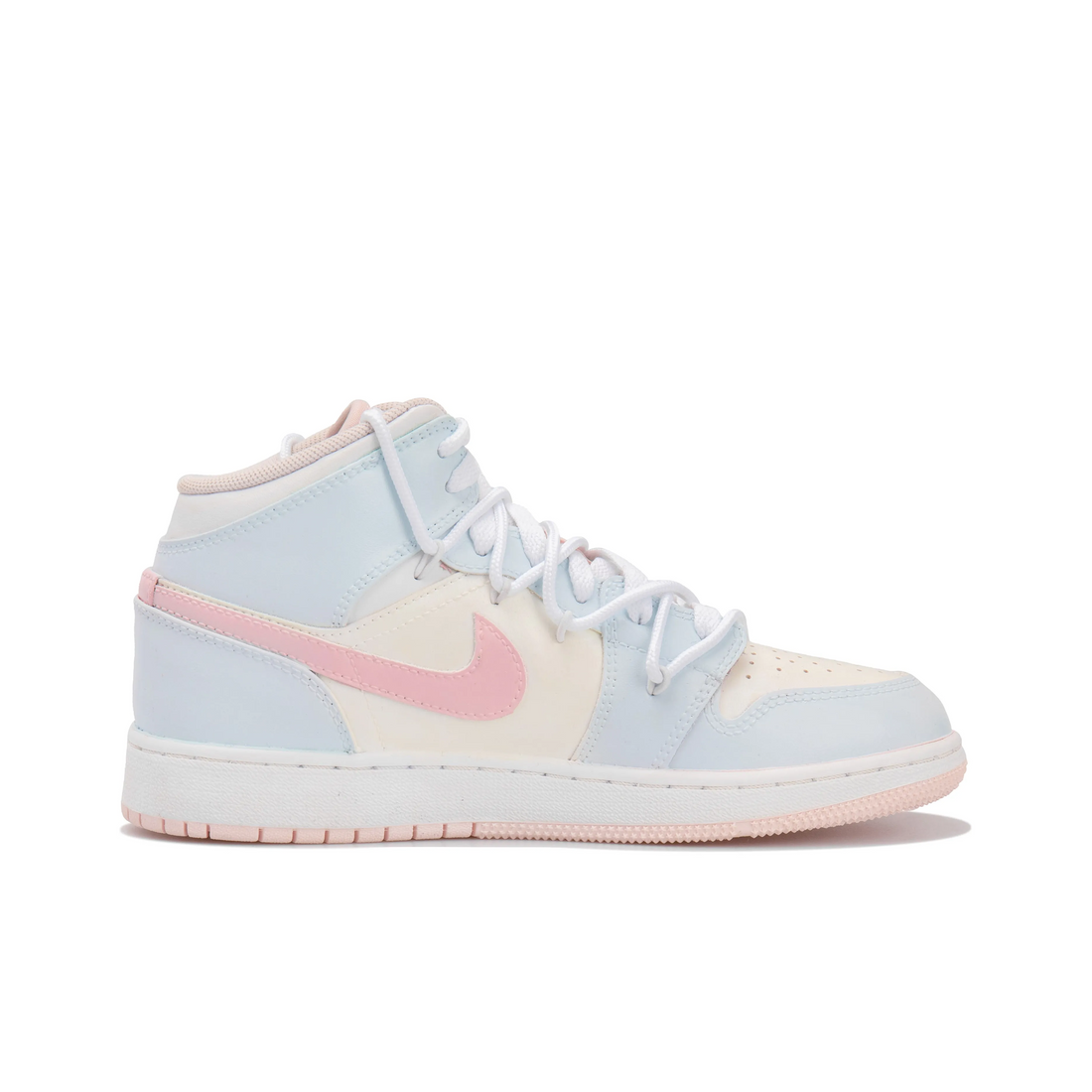 Custom Air Jordan 1 Light Beige Blue Pink