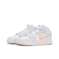 Custom Air Jordan 1 Light Beige Blue Pink