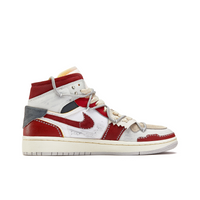 Custom Air Jordan 1 Red White Beige Tailoring Style