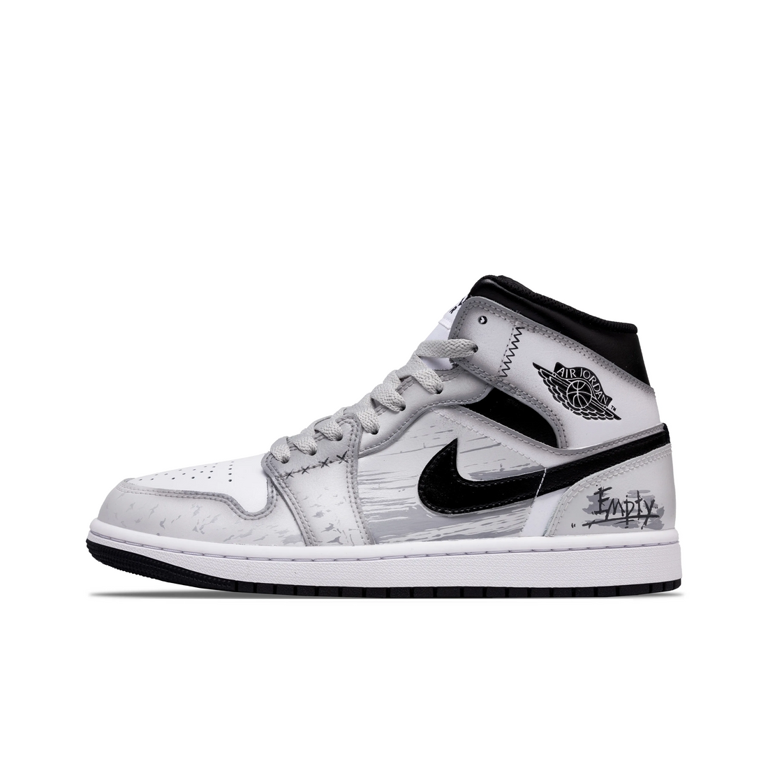 Custom Air Jordan 1 Black Grey Graffiti