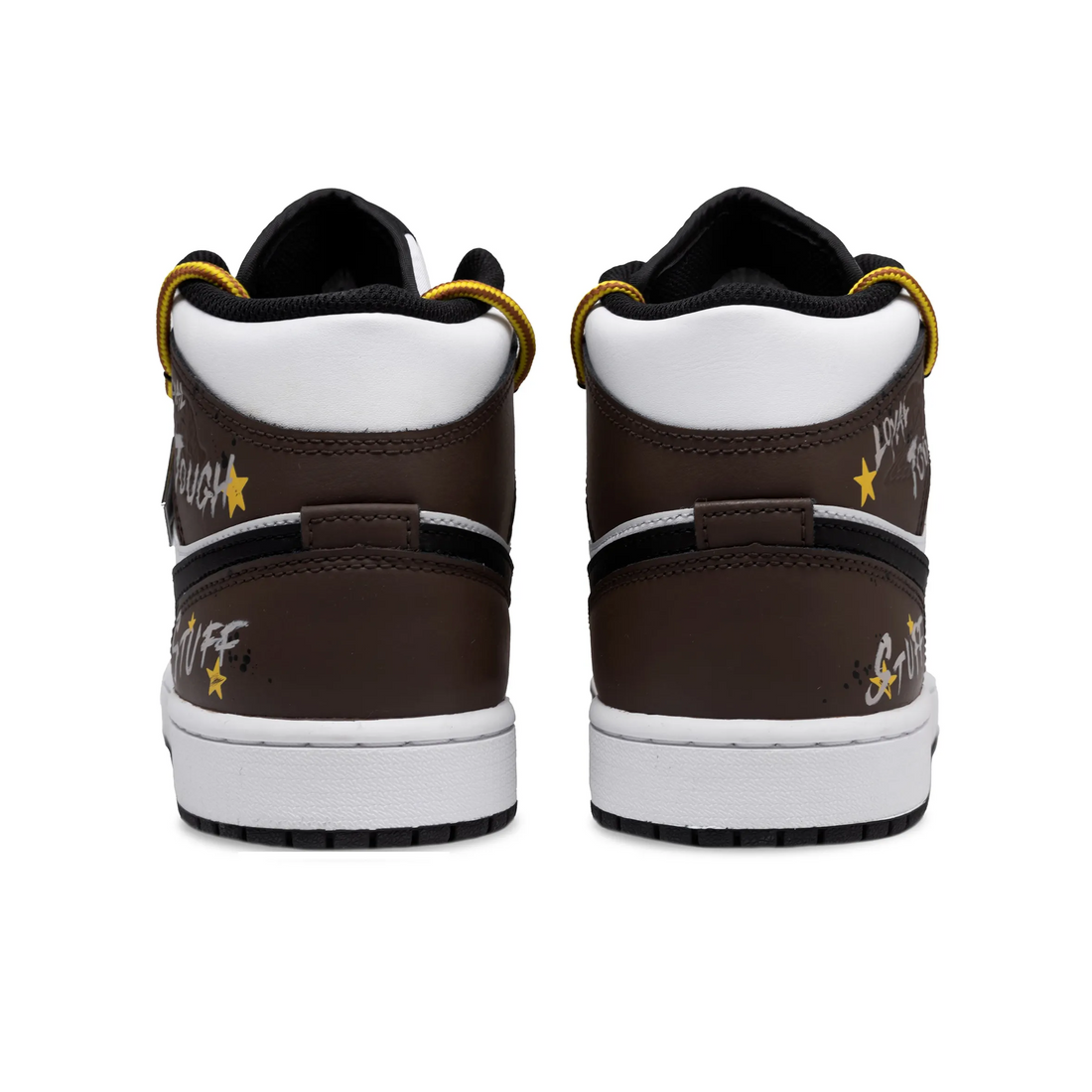 Custom Air Jordan 1 Yellow Black Chocolate With Stars