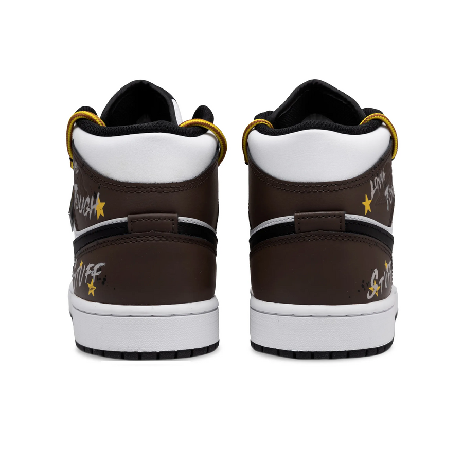 Custom Air Jordan 1 Yellow Black Chocolate With Stars