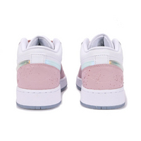 Custom Air Jordan 1 Pink White Jelly Swoosh Low