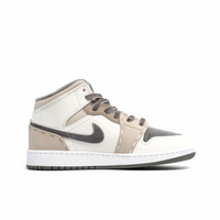 Custom Air Jordan 1 White Khaki Grey Paw Print