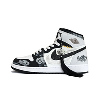 Custom Air Jordan 1 Black Grey Cloud Pattern High