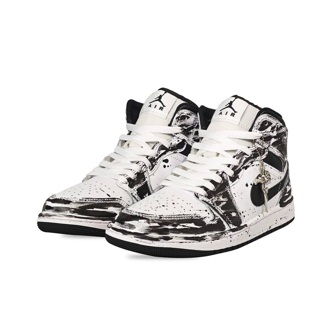 Custom Air Jordan 1 White Black Graffiti High