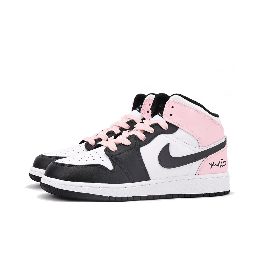 Custom Air Jordan 1 Black White Pink