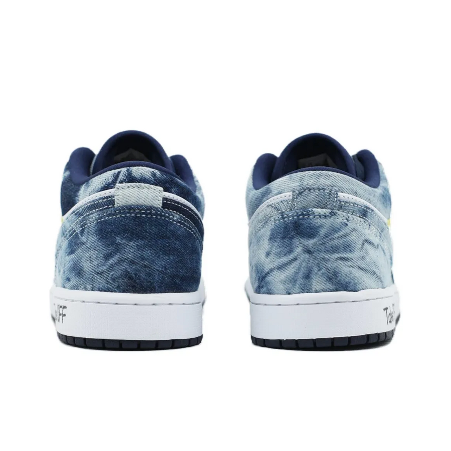 Custom Air Jordan 1 Blue Denim Fabric And Starry Night Pattern