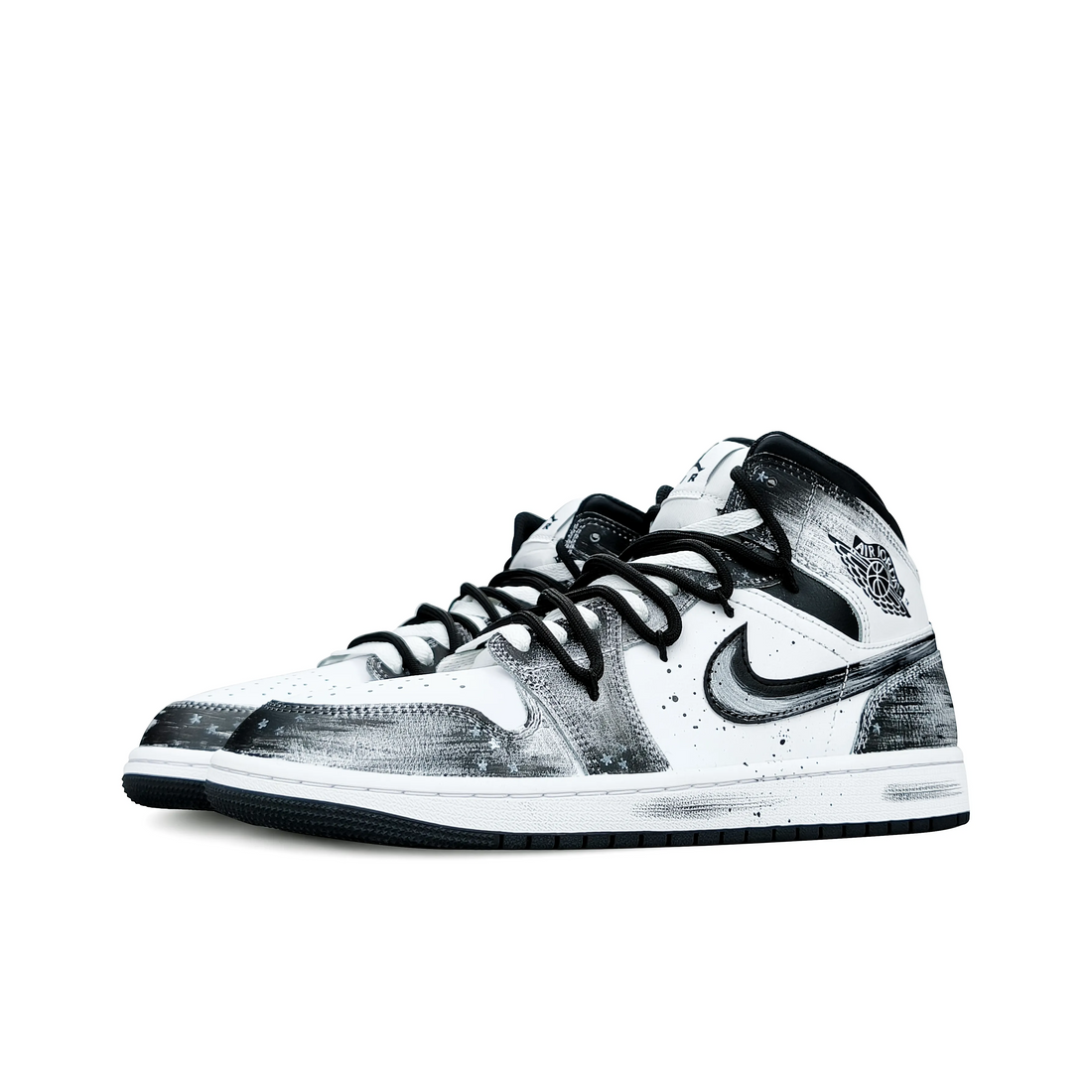 Custom Air Jordan 1 Black White Graffiti High