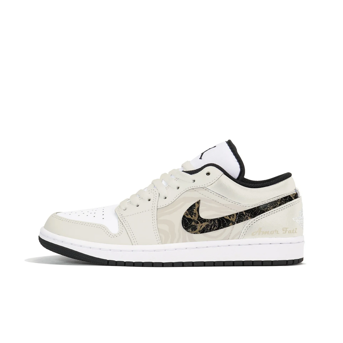 Custom Air Jordan 1 Milky Brown Black Gold Low